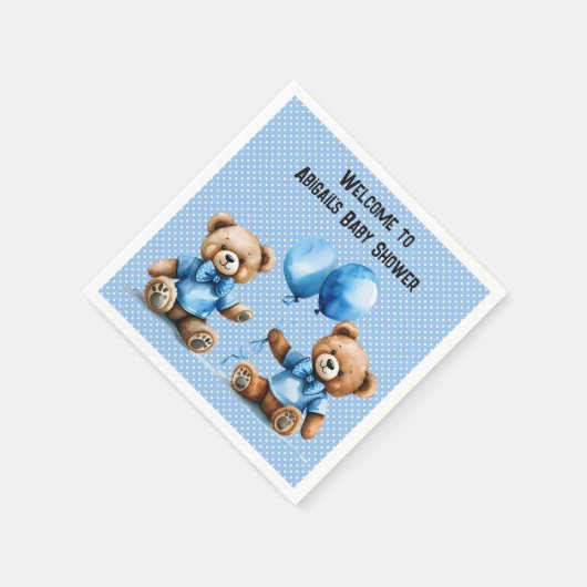 Twin Baby Boy Dusche mit Teddy Bears Serviette (Ecke)