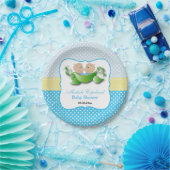 Twin Baby Boy Dusche - Zwei Erbsen in einem Pod Pappteller (Party)