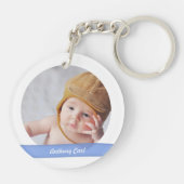 Twin Baby Boys 2 Fotos Benennt Godvater Moderne Schlüsselanhänger (Rückseite)