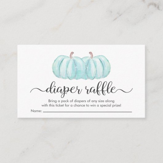 Twin Baby Boys Blue Pumpkin Diaper Raffle Dusche Begleitkarte (Vorderseite)