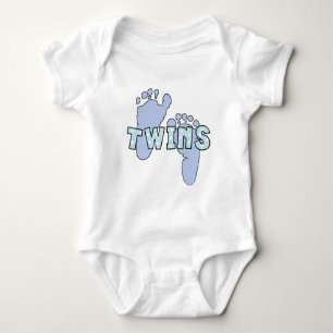 Twin Baby Boys Fußspuren Bodysuit Strampler