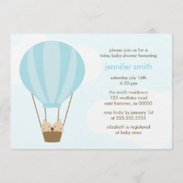 Twin Baby Boys in einem Ballon Einladung