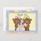 Twin Baby danke Postkarte (Vorne/Hinten)