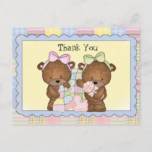 Twin Baby danke Postkarte