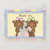 Twin Baby danke Postkarte (Vorderseite)