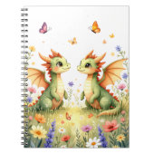 Twin Baby Dragons Fantasy-Notebook Notizblock (Vorderseite)