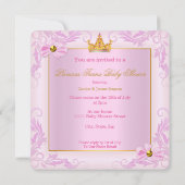 Twin Baby Dusche Princess Tiara Girl Pink Ethnic Einladung (Rückseite)