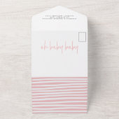 Twin Baby Dusche Rosa mädchenhafte moderne Typogra All In One Einladung (Außenbereich)