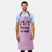 Twin Baby Footprints On Gingham Schürze (Getragen)