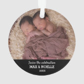 Twin Baby Foto | Unser erstes Weihnachten Ornament (Rückseite)