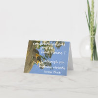 Twin Baby Fun Gratulations Karte