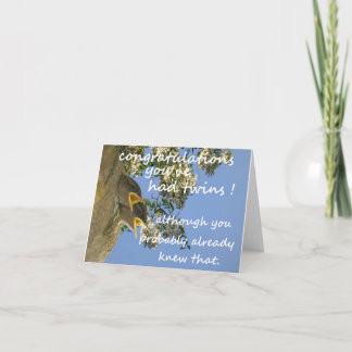 Twin Baby Fun Gratulations Karte