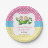 Twin Baby Girl Dusche - Zwei Erbsen in einem Pod Pappteller (Vorderseite)