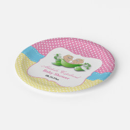 Twin Baby Girl Dusche - Zwei Erbsen in einem Pod Pappteller