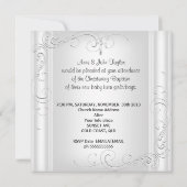 Twin Baby Girl oder Boy Christening Taufe Weiß Einladung (Rückseite)