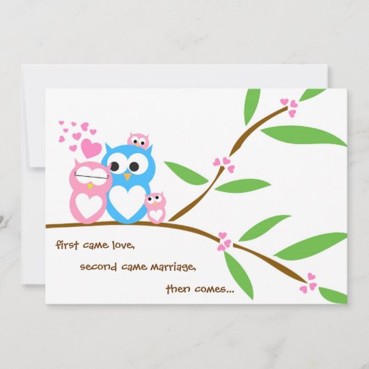 Twin Baby Girl Owl Babydusche Einladung (Vorderseite)