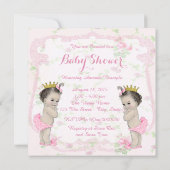 Twin Baby Girl Shower Einladung (Rückseite)