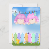 Twin Baby Girl Shower Einladung (Vorderseite)