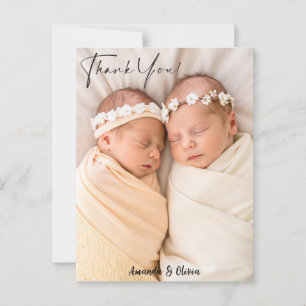 Twin Baby Girl Vielen Dank für Ihr Geburtstag Post Postkarte