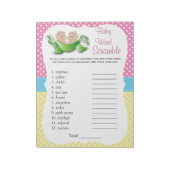 Twin Baby Girl - Zwei Erbsen in einem Pod Word-Spi Notizblock (Rotiert)