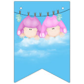 Twin Baby Girls Dusche Wimpelkette (Erste Fahne)
