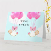 Twin Baby Girls Glückwunschs Karte (Gelbe Blume)