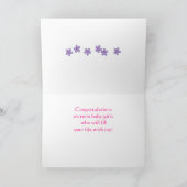 Twin Baby Girls Herzlichen Glückwunsch Pink Buggy Karte (Innenseite)