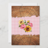 Twin Baby Girls Pink Sunflower Baby Q Barbecue Einladung (Rückseite)