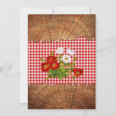 Twin Baby Girls Red Gingham Wood Baby Q Barbecue Einladung (Rückseite)