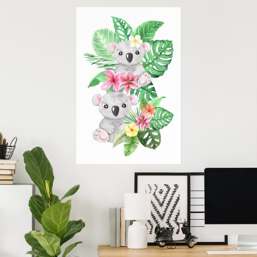 Twin Baby Koalas Poster (Heimbüro)