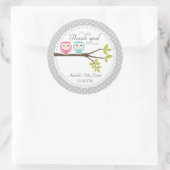Twin Baby Owls Baby Shockaufkleber Runder Aufkleber (Tasche)
