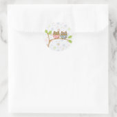 Twin Baby Owls Runder Aufkleber (Tasche)
