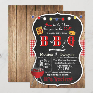 Twin Baby Q BabyQ Paares Dusche GRILLEN Einladung