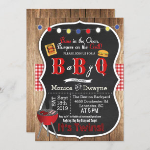 Twin Baby Q BabyQ Paares Dusche GRILLEN Einladung