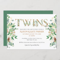 Twin Baby Shower | Baumwolle Eukalyptus Gold Alpha