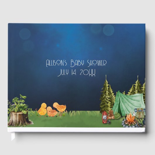 Twin Baby Shower Camping Thema Gästebuch (Vorderseite)