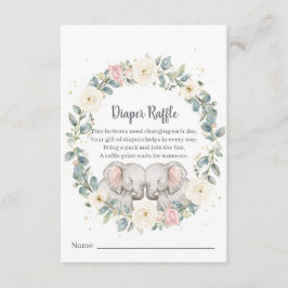 Twin Baby Shower Diaper Raffle Card – Watercolor Begleitkarte