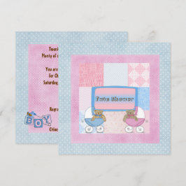 Twin Baby Shower Einladung
