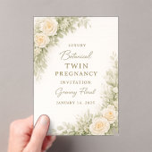 Twin Baby Shower Invitation – Elegant Botanical Fl Acryleinladungen (Insitu (Handheld))