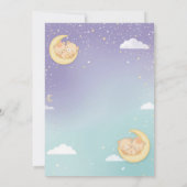 Twin Baby Shower Invitation Sleeping Animals Moon Einladung (Rückseite)