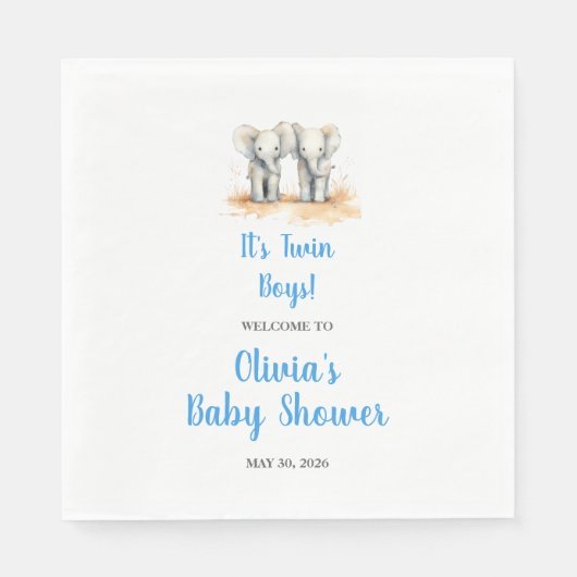Twin Baby Shower Napkins Serviette (Vorderseite)
