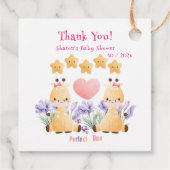 Twin Baby Shower | Niedliche Giraffe Babydusche Geschenkanhänger (Rückseite)