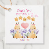 Twin Baby Shower | Niedliche Giraffe Babydusche Geschenkanhänger (Vorderseite)