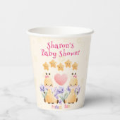 Twin Baby Shower | Niedliche Giraffe Babydusche Pappbecher (Rückseite)