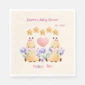 Twin Baby Shower | Niedliche Giraffe Babydusche Serviette (Vorderseite)