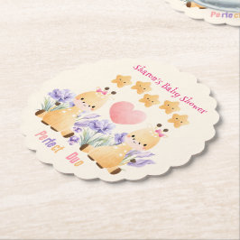 Twin Baby Shower | Niedliche Giraffe Babydusche Untersetzer