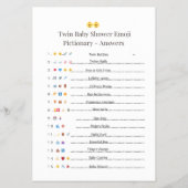 Twin Baby Shower Pictionary Game - mit Antwort Flyer (Hinten)