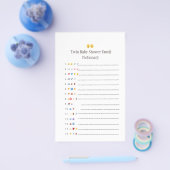 Twin Baby Shower Pictionary Game - mit Antwort Flyer (Einzeln)