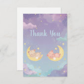 Twin Baby Shower Thank You Card Sleeping Animals (Vorne/Hinten)