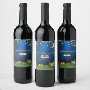 Twin Baby Shower Wine Labels Weinetikett